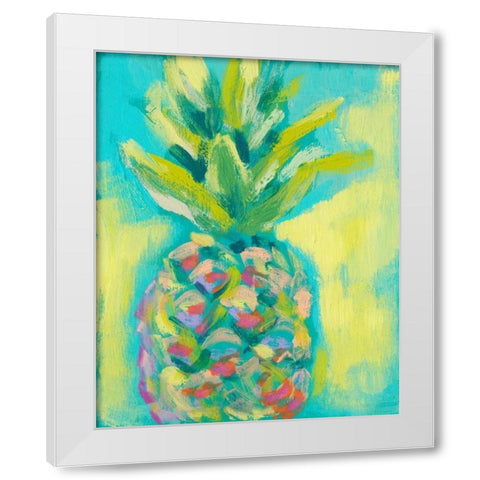 Vibrant Pineapple II White Modern Wood Framed Art Print by Goldberger, Jennifer