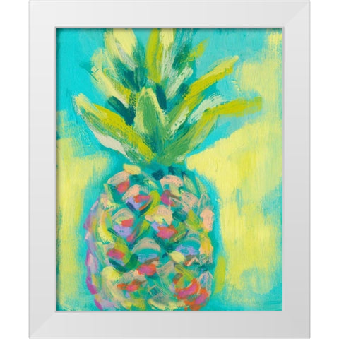 Vibrant Pineapple II White Modern Wood Framed Art Print by Goldberger, Jennifer