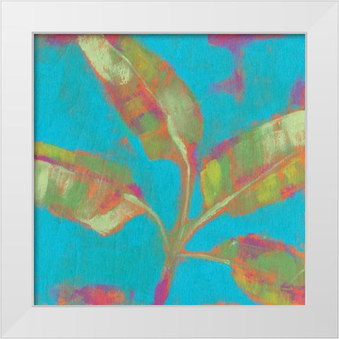 Tropical Palm Pop II White Modern Wood Framed Art Print by Goldberger, Jennifer