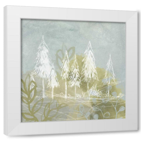 Treeline Collage I White Modern Wood Framed Art Print by Vess, June Erica