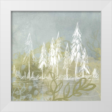 Treeline Collage II White Modern Wood Framed Art Print by Vess, June Erica