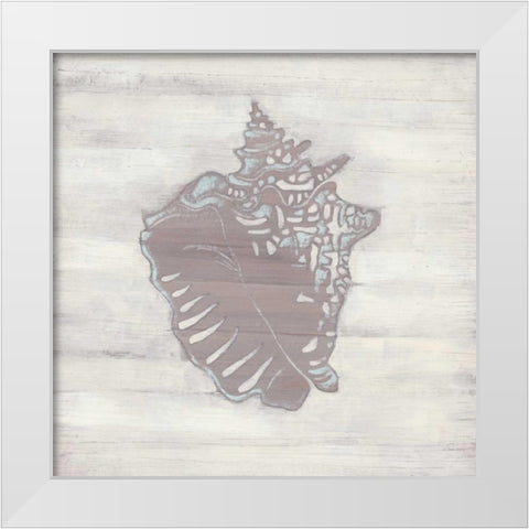 Driftwood Silhouette V White Modern Wood Framed Art Print by Vess, June Erica