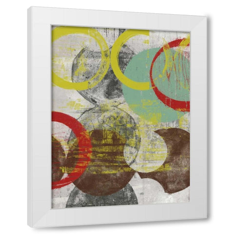 Layers and Circles I White Modern Wood Framed Art Print by Goldberger, Jennifer