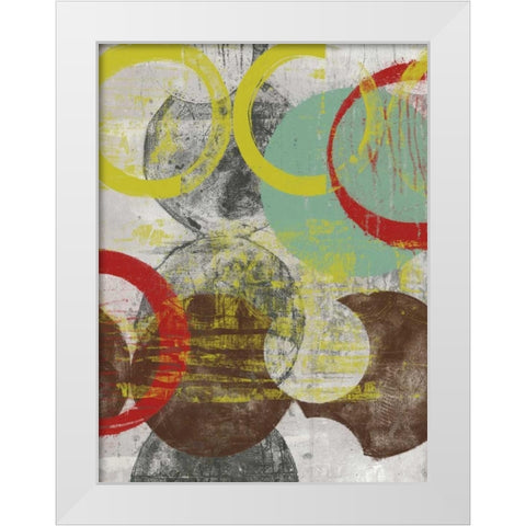 Layers and Circles I White Modern Wood Framed Art Print by Goldberger, Jennifer