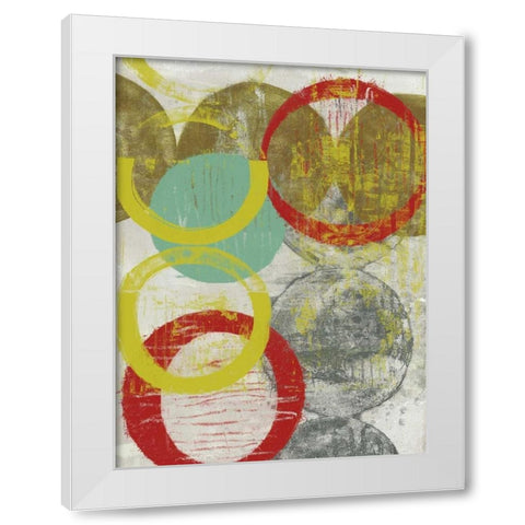 Layers and Circles II White Modern Wood Framed Art Print by Goldberger, Jennifer