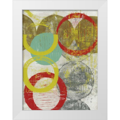 Layers and Circles II White Modern Wood Framed Art Print by Goldberger, Jennifer