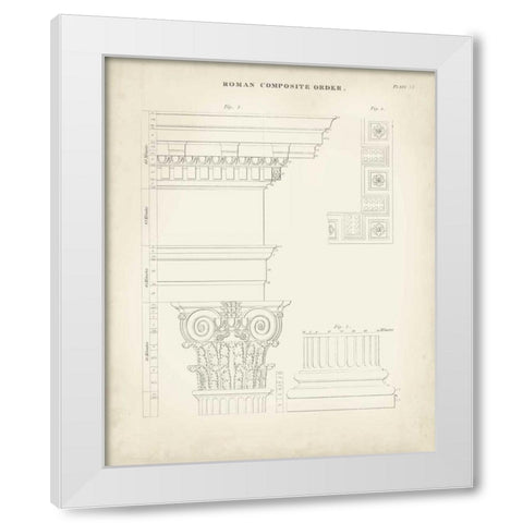 Greek and Roman Architecture IV White Modern Wood Framed Art Print by Kelly, Thomas