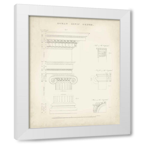 Greek and Roman Architecture V White Modern Wood Framed Art Print by Kelly, Thomas