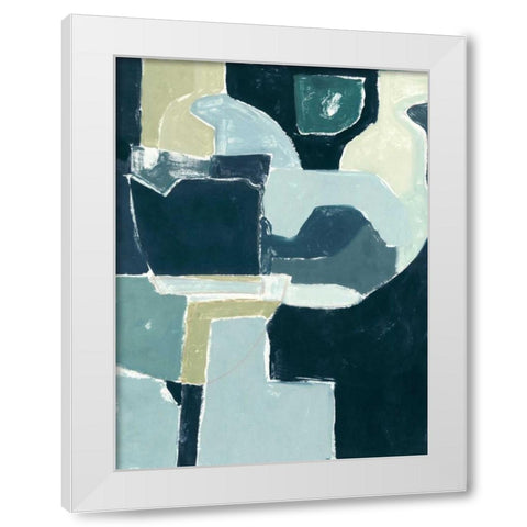 Blue Note I White Modern Wood Framed Art Print by Delamater, Rob
