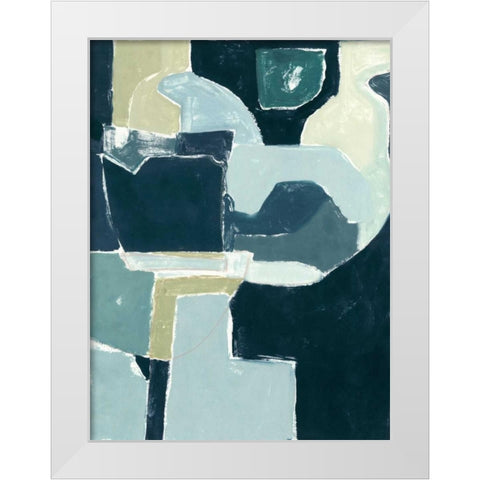 Blue Note I White Modern Wood Framed Art Print by Delamater, Rob