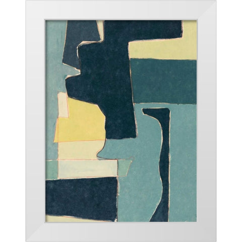 Blue Note II White Modern Wood Framed Art Print by Delamater, Rob