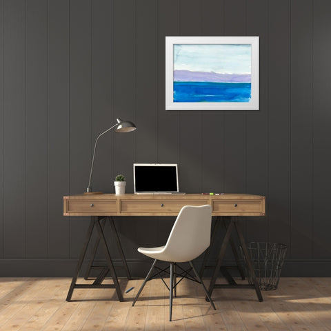 Cobalt Sea White Modern Wood Framed Art Print by Delamater, Rob
