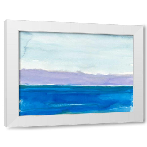 Cobalt Sea White Modern Wood Framed Art Print by Delamater, Rob