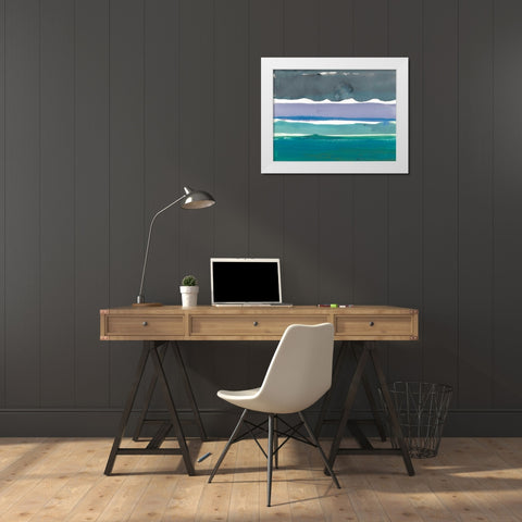 Emerald Horizon at Sea Ranch White Modern Wood Framed Art Print by Delamater, Rob