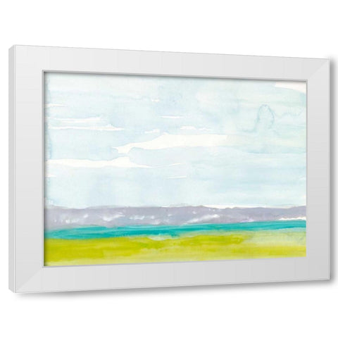 Bluff Beach White Modern Wood Framed Art Print by Delamater, Rob