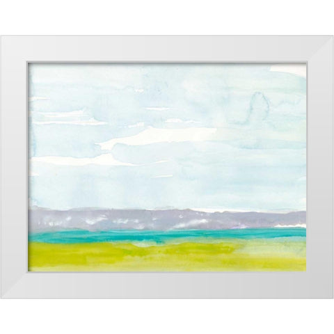 Bluff Beach White Modern Wood Framed Art Print by Delamater, Rob