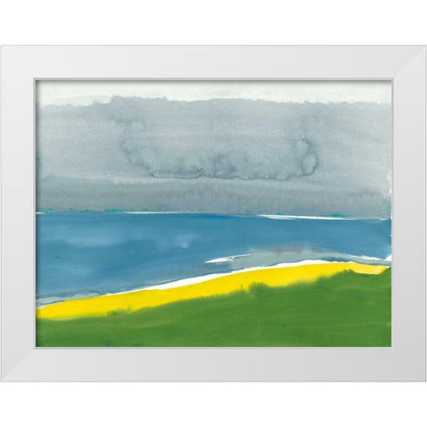 The End of Bluff Beach Road White Modern Wood Framed Art Print by Delamater, Rob