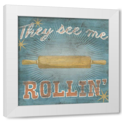 Hip Kitchen II White Modern Wood Framed Art Print by Vess, June Erica