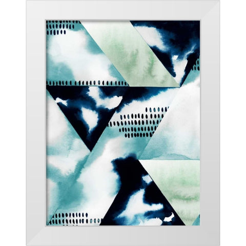 Blue Billow II White Modern Wood Framed Art Print by Popp, Grace