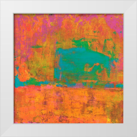 Hifi Abstract II White Modern Wood Framed Art Print by Ray, Elena