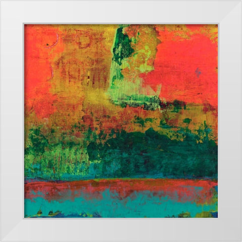 Hifi Abstract V White Modern Wood Framed Art Print by Ray, Elena