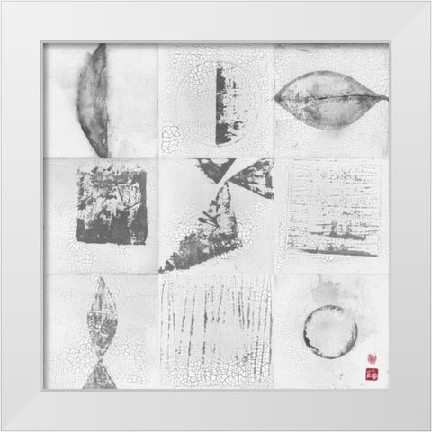 Minimalism 9-Patch White Modern Wood Framed Art Print by Ray, Elena
