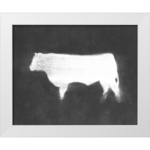 Charcoal Bovine Study IV White Modern Wood Framed Art Print by Harper, Ethan