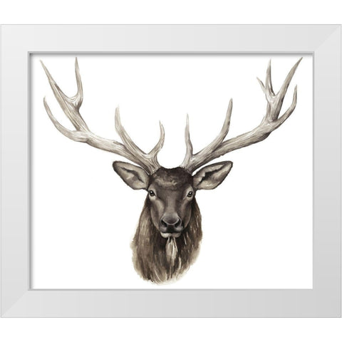 Custom Single Elk White Modern Wood Framed Art Print by Popp, Grace
