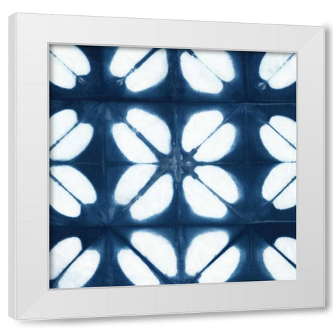 Indigo Tiles I White Modern Wood Framed Art Print by Zarris, Chariklia