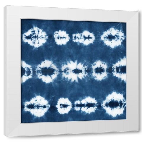 Indigo Tiles III White Modern Wood Framed Art Print by Zarris, Chariklia