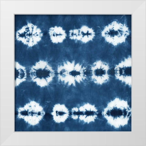 Indigo Tiles III White Modern Wood Framed Art Print by Zarris, Chariklia