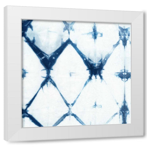 Indigo Tiles IV White Modern Wood Framed Art Print by Zarris, Chariklia