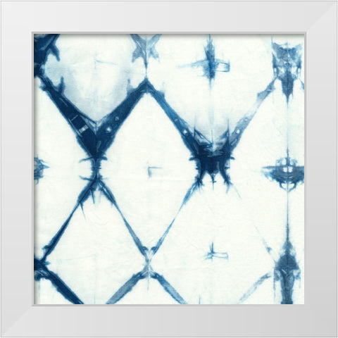 Indigo Tiles IV White Modern Wood Framed Art Print by Zarris, Chariklia