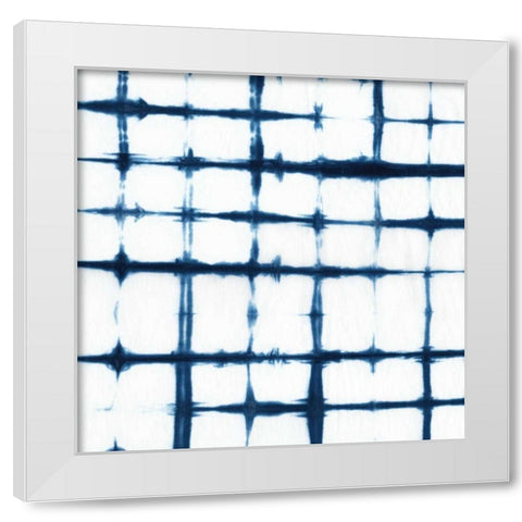 Indigo Tiles VII White Modern Wood Framed Art Print by Zarris, Chariklia