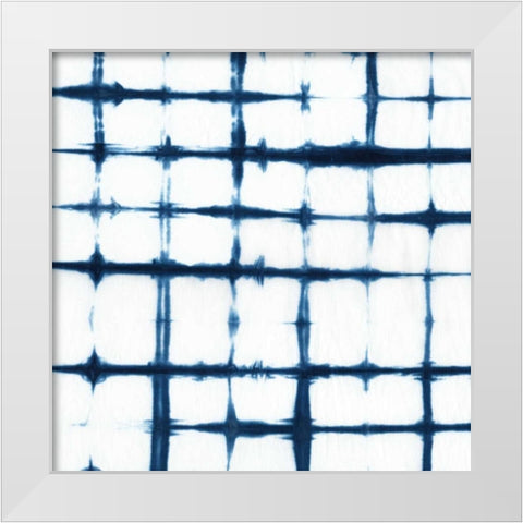 Indigo Tiles VII White Modern Wood Framed Art Print by Zarris, Chariklia