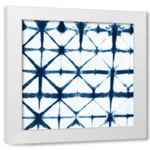 Indigo Tiles VIII White Modern Wood Framed Art Print by Zarris, Chariklia