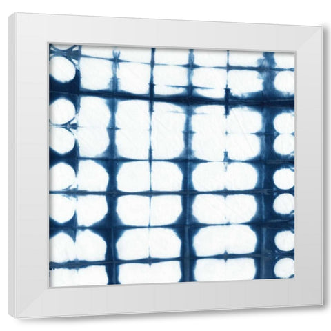 Indigo Tiles IX White Modern Wood Framed Art Print by Zarris, Chariklia