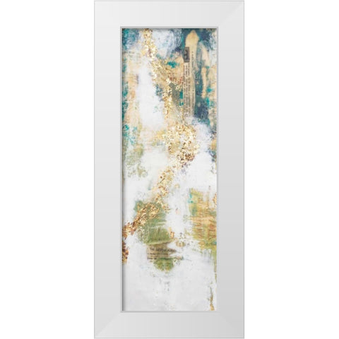 Embellished Aural Flow I White Modern Wood Framed Art Print by Goldberger, Jennifer