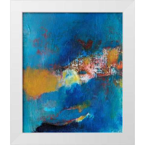 Rhapsody in Blue I White Modern Wood Framed Art Print by Fuchs, Jodi