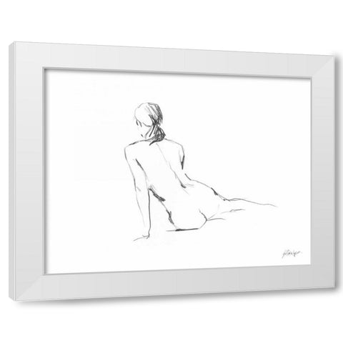 Figure Contour I White Modern Wood Framed Art Print by Harper, Ethan