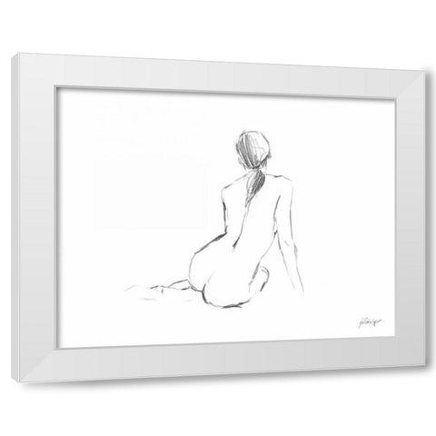 Figure Contour II White Modern Wood Framed Art Print by Harper, Ethan