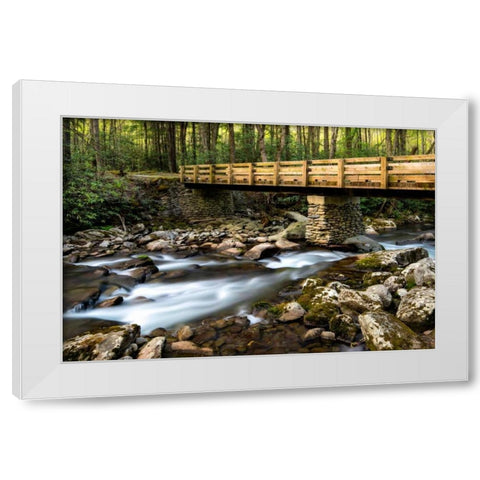 Bridge and Cascade I White Modern Wood Framed Art Print by Head, Danny