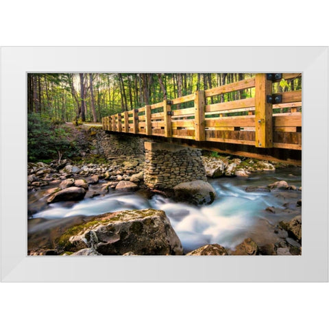 Bridge and Cascade II White Modern Wood Framed Art Print by Head, Danny