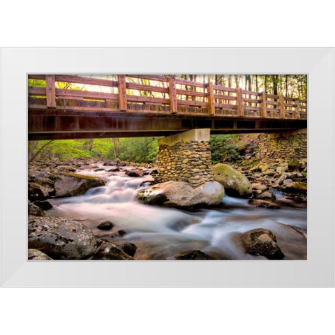 Bridge and Cascade III White Modern Wood Framed Art Print by Head, Danny