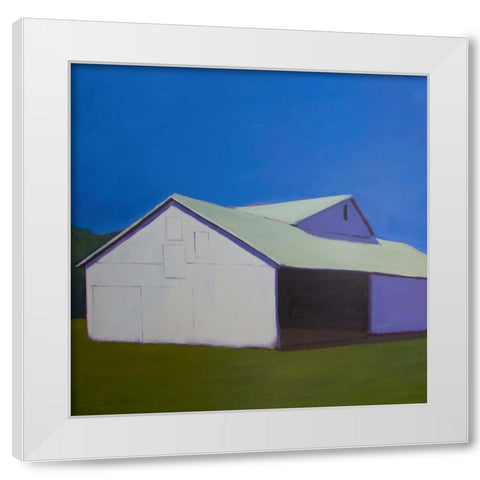 Lonely Barn  White Modern Wood Framed Art Print by Young, Carol