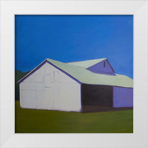 Lonely Barn  White Modern Wood Framed Art Print by Young, Carol