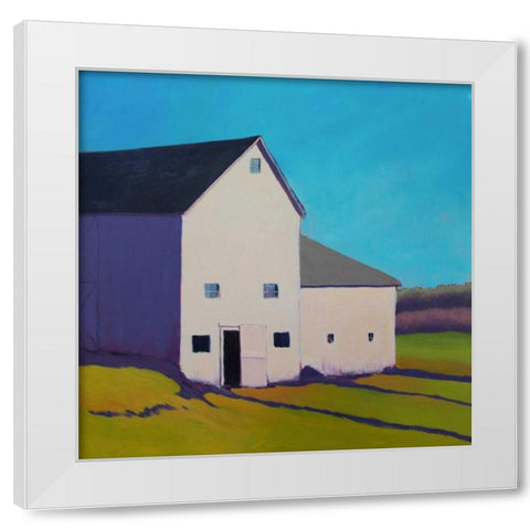 Purple Shade White Modern Wood Framed Art Print by Young, Carol