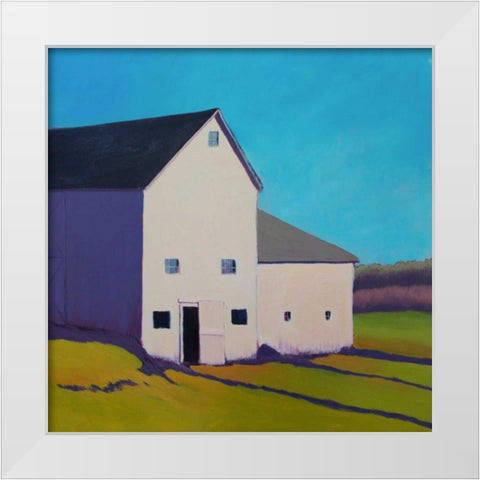 Purple Shade White Modern Wood Framed Art Print by Young, Carol