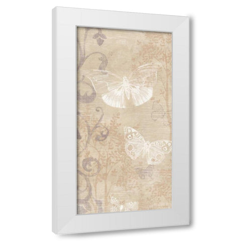 Butterfly Forest I White Modern Wood Framed Art Print by Vess, June Erica