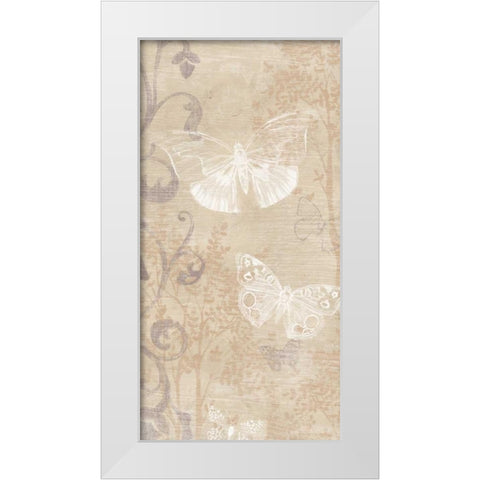 Butterfly Forest I White Modern Wood Framed Art Print by Vess, June Erica